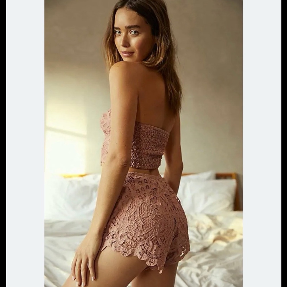 Free People Lace Shorts in Blush